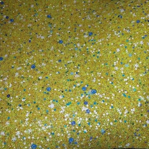 Yellow Glitter Faux Leather For Bow Making - Picture 3 of 3